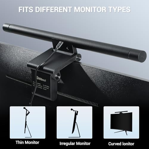 PROSmart Monitor Light Bar, Computer Monitor Lamp, 250LM No Glare Eye-Care LED Screen Bar, Fit for Curved/Flat Monitor, USB Reading Screenbar for Home/Office/Work/Game