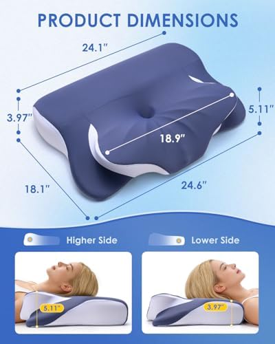Cervical Neck Pillow for Neck Pain Relief Mellow Sleep Pillow Memory Foam