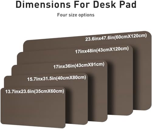 Aothia Leather Desk Pad Protector, Office Mat, Large Mouse Pad, Non-Slip PU Leather Blotter, Laptop Desk Pad, Waterproof Writing Pad for Office and Home (Coffee, 31.5" x 15.7")