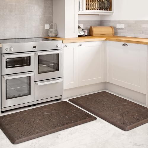 KMAT 2PCS Kitchen Mat Cushioned Anti-Fatigue Comfort Standing Mat Rug