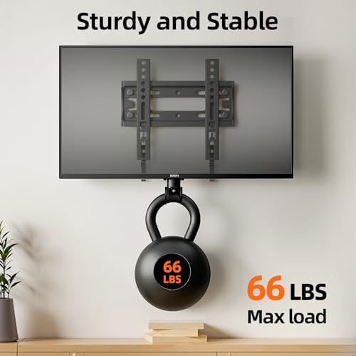 IWORBOARD 24 32 40 42 inch Fixed TV Monitor Wall Mount for 14-42 inch LED LCD Screen,Low Profile Small RV TV Mount, Easy Slim Flat Wall Bracket, Max VESA 200x200mm, 66lbs, Single Stud