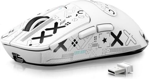 ATTACK SHARK X3 49g Ultra-Lightweight Wireless Gaming Mouse, White&Tape