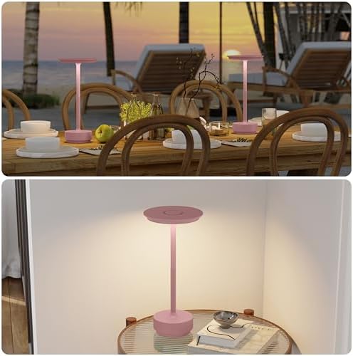 TBBGA 2 Pack Rechargeable Table Lamps Cordless, 5000mAh Outdoor Table Light