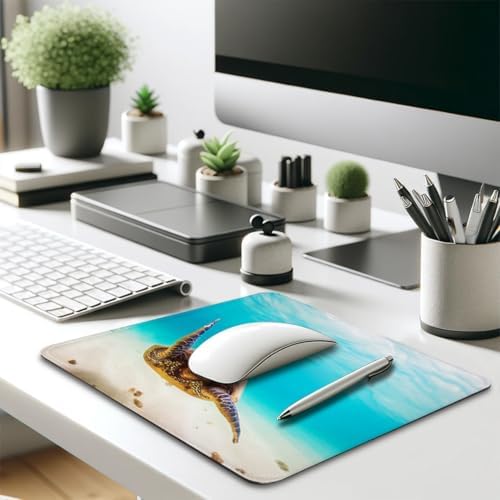 Sea Turtle Mouse Pad, Animal Hawaiian Underwater Scuba Diving Desk Mat
