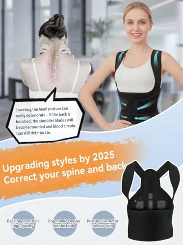 Posture Corrector for Women & Men, Back Brace Adjustable Full Back Support - Shoulder Straightener for Upper & Lower Back Pain Relief, Scoliosis, Hunchback, Hump, Thoracic Spine Correc (Large)