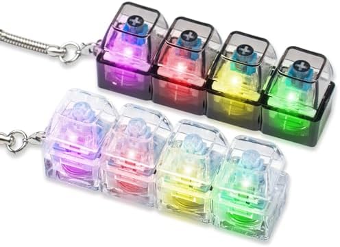 2 Pcs LED Keyboard Fidget Toy, Clicky & Creamy Fidget Clicker Keychain