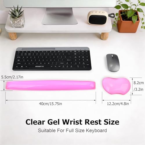 Silicone Gel Keyboard Wrist Rest Set Plus Keyboard & Mouse Wrist Support Pad Office, Computer, Laptop, Mac - Durable, Comfortable and Pain Relief