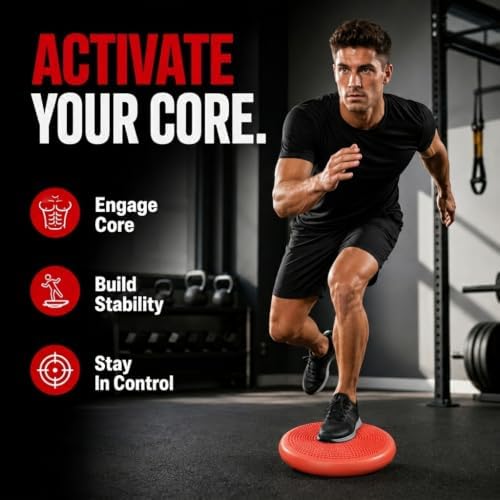 Hanstuten Wobble Seat Cushion Balance Disc - Rubber Wiggle Seat for Active Sitting, Office Desk Chair, and Core Strength Training