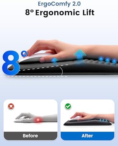 Vaydeer Ergonomic Mouse Pad with Wrist Rest Memory Foam Mouse Wrist Support