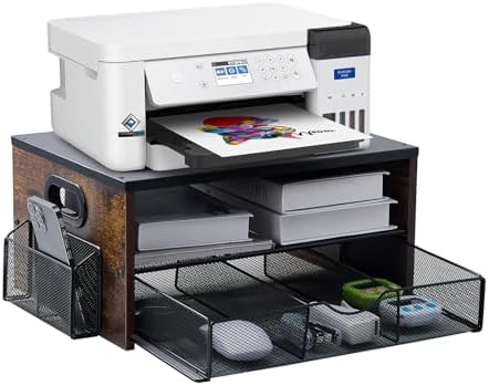 Printer Stand,Desktop Printer Stand with 2-Tier Storage Shelves