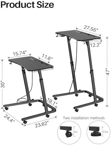 Adjustable Height Standing Desk for Walking Pad, Treadmill Desk with Wheels