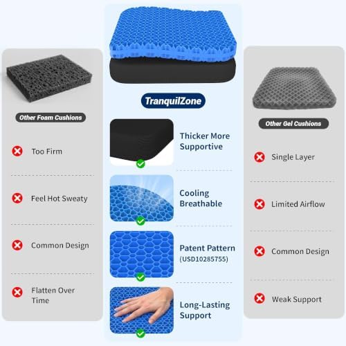 Gel Cooling Seat Cushion for Office Chair, Car Seat, XX-Large