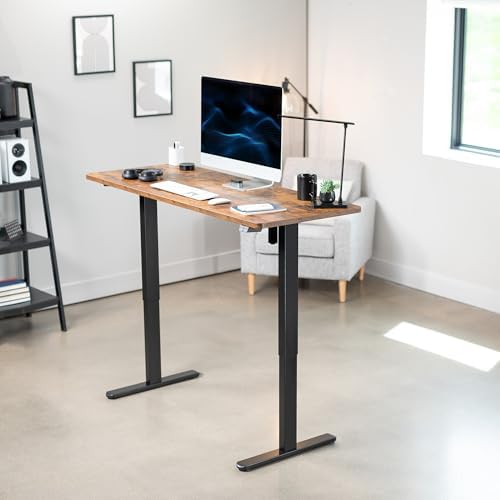 VIVO Rustic Vintage Brown 60 x 24 in Standing Desk, DESK-KIT-B06N