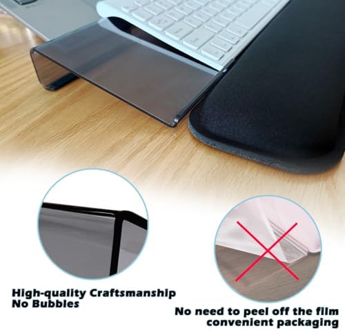 Computer Keyboard Wrist Rest Stand Set for Desktop, Keyboard Holder Easy Typing with Wrist Pad for Office, Home, School - Black