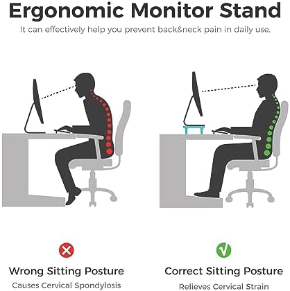 loukin Dual Monitor Stand Riser for Desk, 43.6"×8.2" Computer Stand, Black