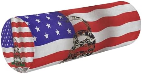 Bolster Pillow Decorative Neck Roll Pillow Round Pillow for Back Cylinder Throw Pillows for Couch Neck Support America Flag USA Don't Tread on Me Patriotic Blue Red