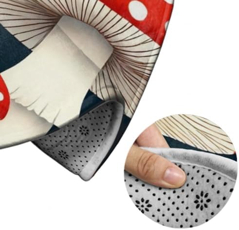 Soft Round Yoga Carpet, Office Chair Decor Round Mat for Carpet and Hardwood Floors Mushroom