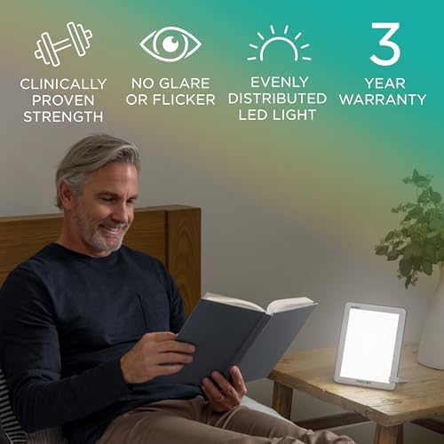 Verilux HappyLight Lucent Light Therapy Lamp, 10,000 Lux, UV-Free LED