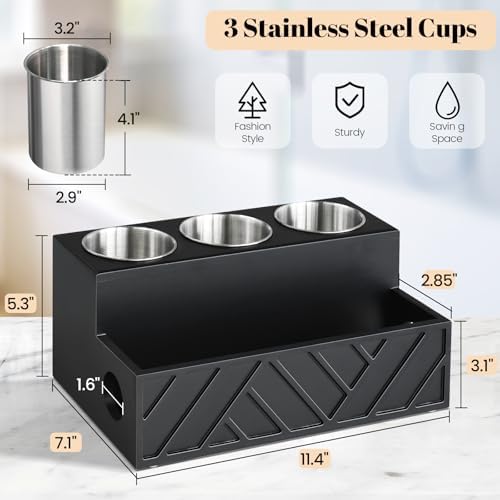Hair Tool Organizer Wall Mounted, Hair Dryer Holder, Bathroom Countertop Organizer for Bathroom Accessories, Blow Dryer Organizer for Curling Iron, Hair Styling Tools, Vanity Organizer for Makeup