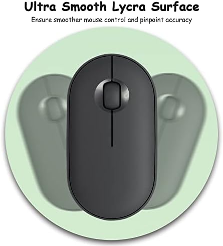 Dapesuom Small Mouse Pad, 6 x 6 Inch Thick Rubber Premium-Textured Non-Slip Portable & Washable Round Mini Mouse Mat for Women Wireless Laptops Keyboard Tray Gaming Computer Office Travel, Lake Green