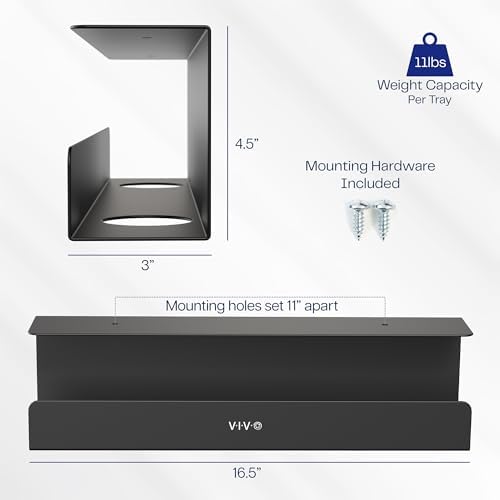 VIVO Black 17 in Under Desk Cable Management Tray, DESK-AC06-1C