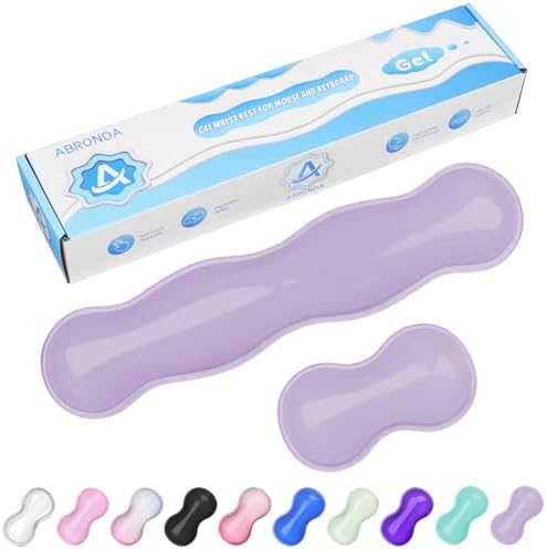 Gel Wrist Rest for Keyboard and Mouse, Wrist Rest for Keyboard, Mouse Wrist Support, Pain Relief, Cool Touch, Non-Skid, Wrist pad Set
