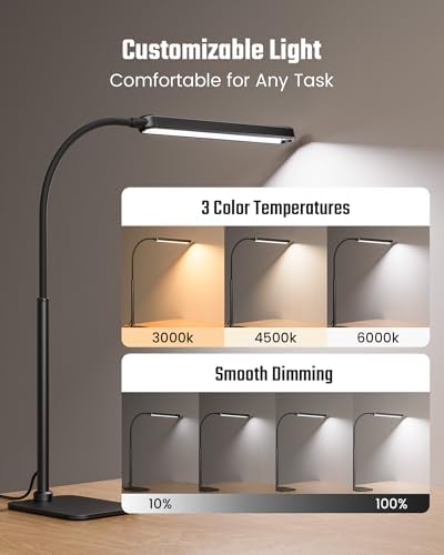 SUPERDANNY Eye-Caring LED Desk Lamp Work Lamp Office Lamp with Base