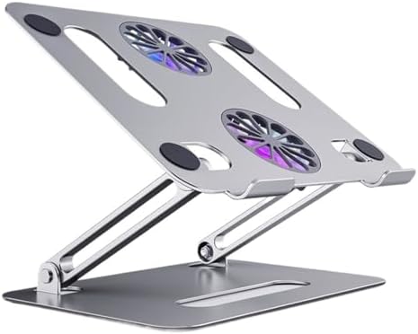 Foldable Laptop Cooling Stand Desk Fan Adjustable Base Aluminum for