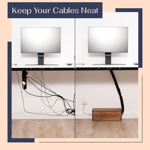 Large Cable Management Box, Wood Wire Organizer & Power Strip Cord Hider
