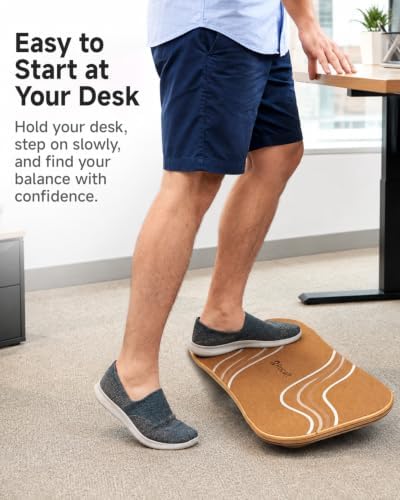 Rocalt Standing Desk Balance Board, Anti Fatigue Cork Wobble Board