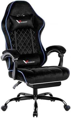 Fabric Gaming Chair for Adults, Comfortable Office Chair with Footrest