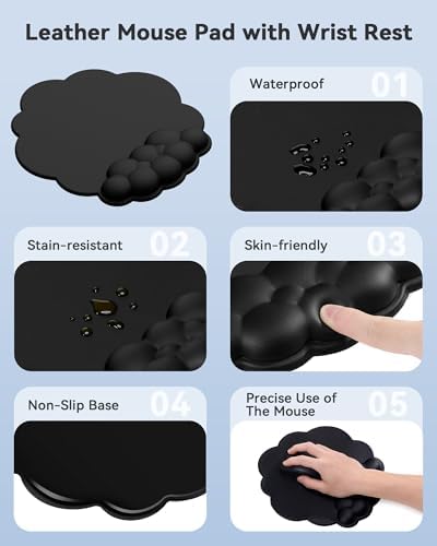 Cloud Wrist Rest for Keyboard and Mouse, Keyboard Riser Pad for Desktop