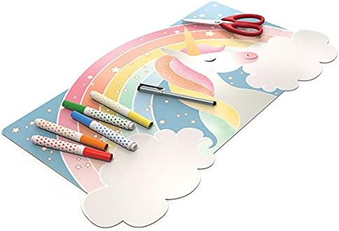 Kid's Desk Mat - for Schoolwork Arts & Crafts - Fun Computer & Mouse Pad Blotter - Washable Table Cover - Student School Organizer - Cute Office, Home, School Supplies - Unicorn Design