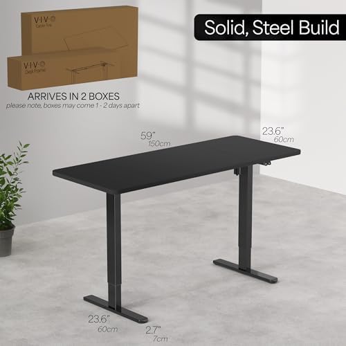 VIVO Dark Walnut 60 x 24 in Standing Desk, DESK-KIT-B06D
