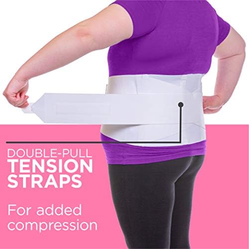 BraceAbility Women's Back Brace for Female Lower Back Pain - Lightweight Soft White Elastic Lumbar Compression Support Belt is Discreet Under Clothes for Ladies, Nurses, Walking (XL)