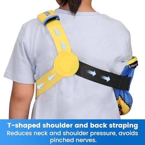 Velpeau Pediatric Arm Sling Shoulder Immobilizer for Kids, Blue Right 2XS