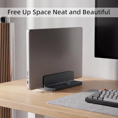 Aluminum Vertical Laptop Stand Holder, Adjustable Dock for MacBook