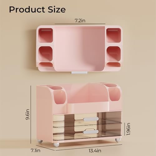 UFORU Makeup Organizer Countertop with 2 Large Drawers for Vanity Bathroom