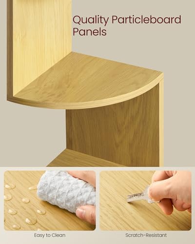 VASAGLE Corner Shelf Wall Mount, 5-Tier Floating Corner Bookshelf