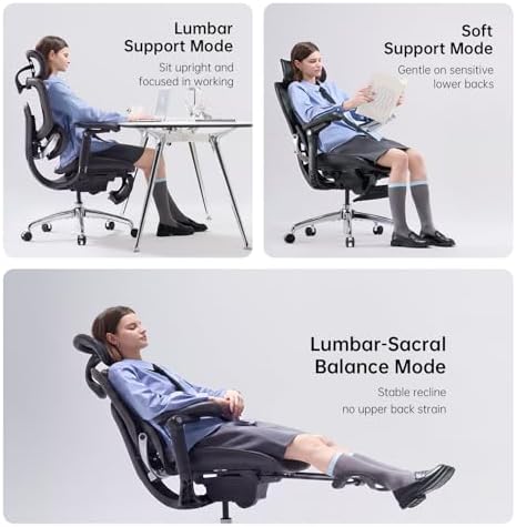 SIHOO Doro C300 Pro V2 Ergonomic Office Chair with Footrest, Black