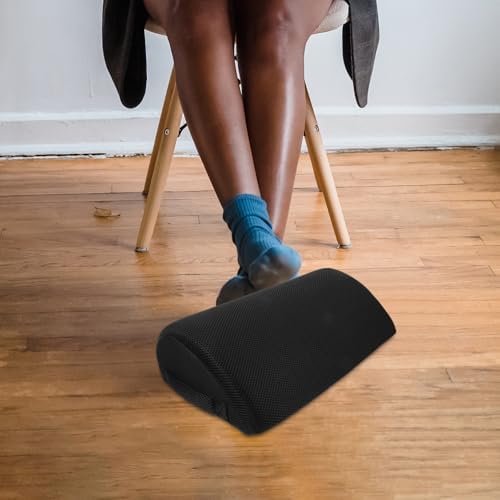 Semi Cylindrical Foot Rest Cushion for Feet and Legs, Black