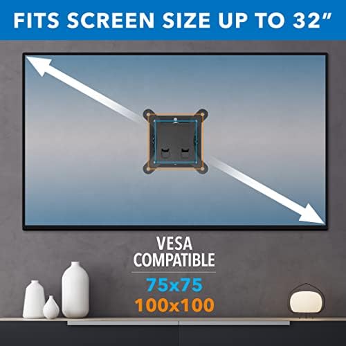 Mount-It! Tilting TV Wall Mount 24-32 in, 1.65 in Profile, Quick Release