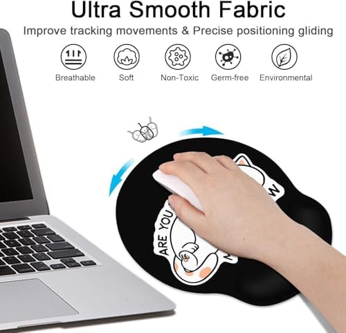 Britimes Ergonomic Mouse Pad with Wrist Support, Cat Cute