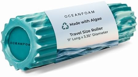 Oceanfoam Ripple Small Foam Roller for Exercise (Jade & Seafoam Marbled)