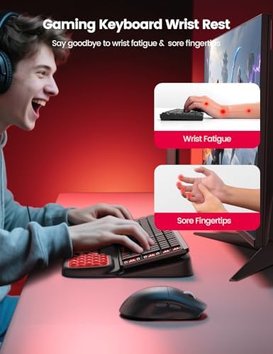 Vaydeer Keyboard Stand with Wrist Rest, Gaming Wrist Support Pad, Ergonomic Hand Rest Arm Soft Memory Foam for Palm Typing Comfort, Keyboard Riser Holder Lift Computer Desk Accessory Office Home-Green