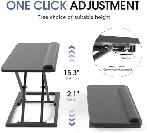 Adjustable Keyboard Riser for Desk with Wrist Rest Keyboard and Mouse Stand