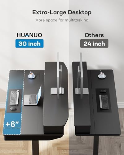 HUANUO 55 x 30 inch Electric Standing Desk with 4 Drawers, Black