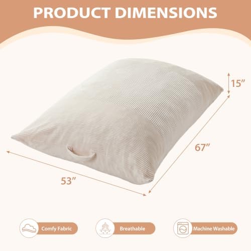 HUGHEAVEN 3 in 1 Convertible Bean Bag Chair & Floor Couch for Teens