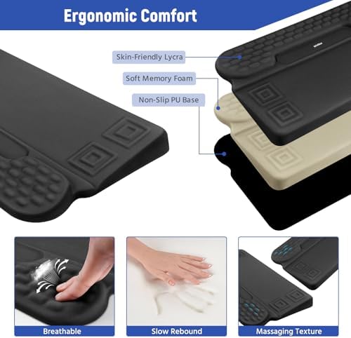 MOSISO Wrist Rest with Keyboard Stand, 3-in-1 Ergonomic Keyboard Riser