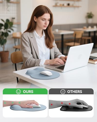 Mouse Pad with Wrist Rest for Desktop Large Ergonomic Mouse Mat(Light Blue)
